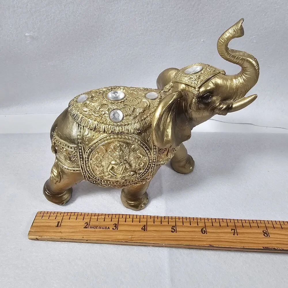 Lucky Elephant Statue, Gold Large Elephant Statue, Wealth Lucky Feng Shui Money
